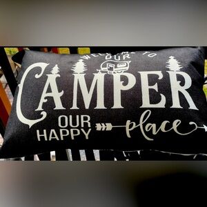 A set of 3 decorative camping pillows - like new!